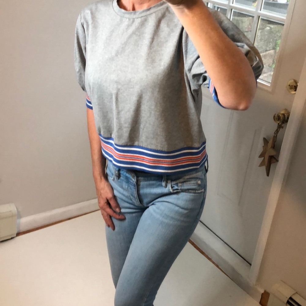 NWOT MOELLEUX  banded stripe top - Picture 3 of 7